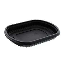 Take-Out Container Base 8.125X6.5X1 IN MFPP Black Rectangle