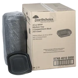 【container】MAISON SPECIAL MA-1 Take-Out Container Base 6.125X4.875X1.125 IN MFPP Black