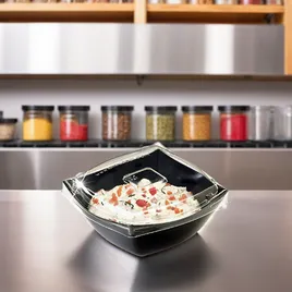 Lid Dome Small (SM) Plastic Square For 8 OZ Serving Bowl 100