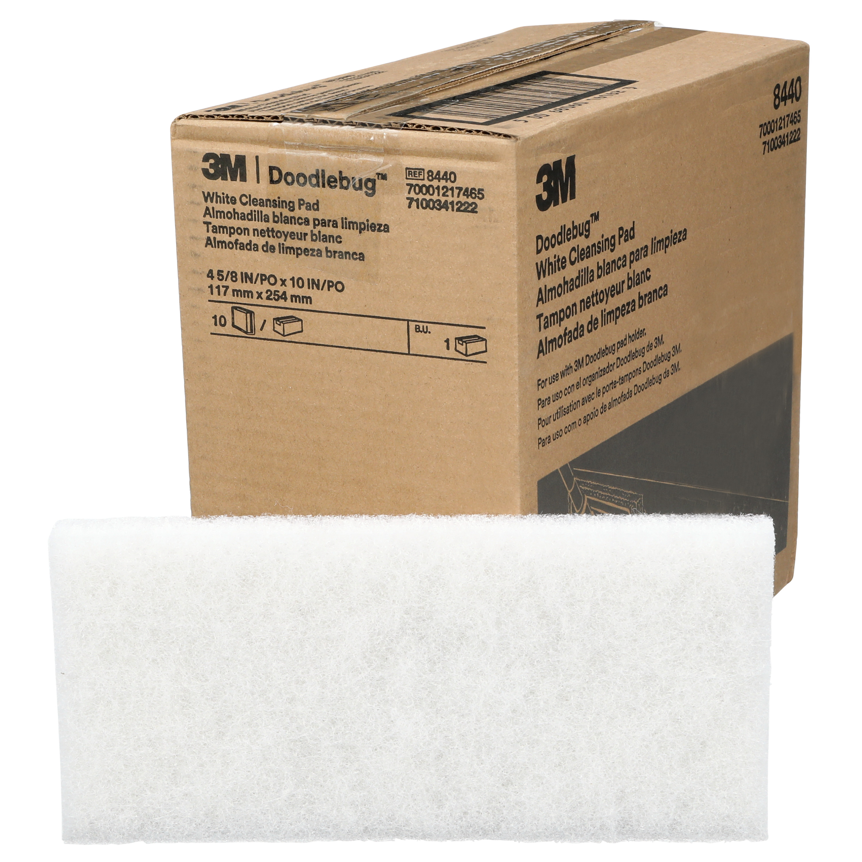 3M™ Doodlebug™ 8440 Cleaning Pad 10X4.625 IN White Synthetic Fiber