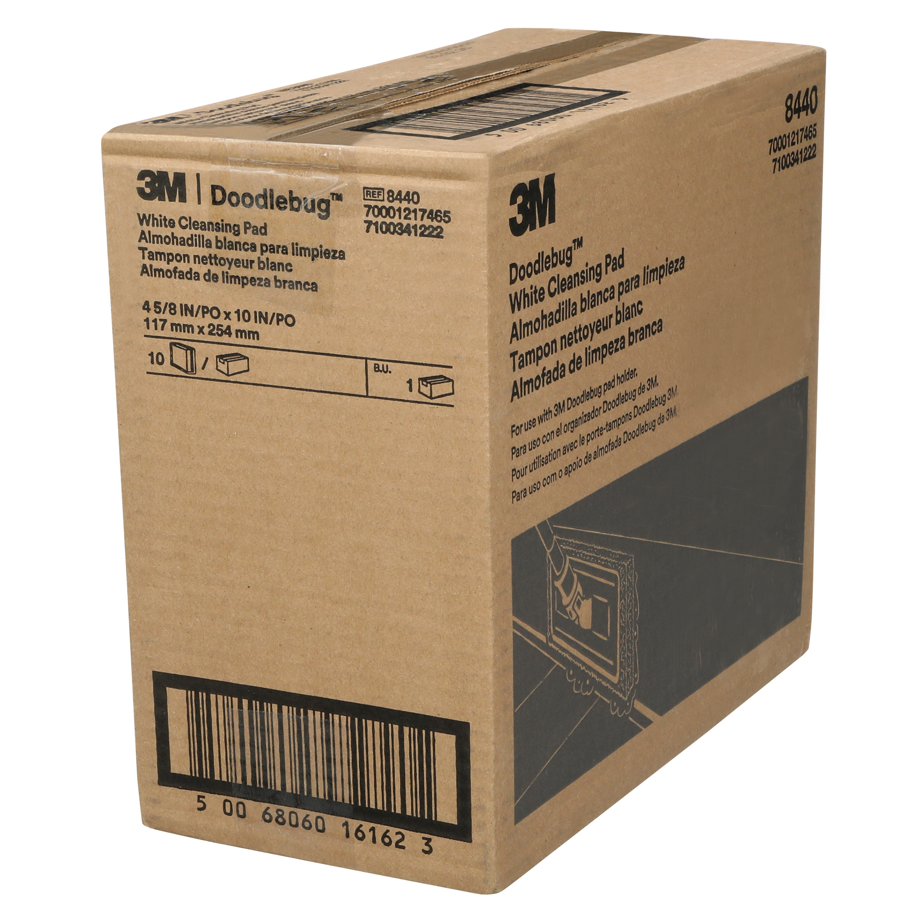 3M™ Doodlebug™ 8440 Cleaning Pad 10X4.625 IN White Synthetic Fiber