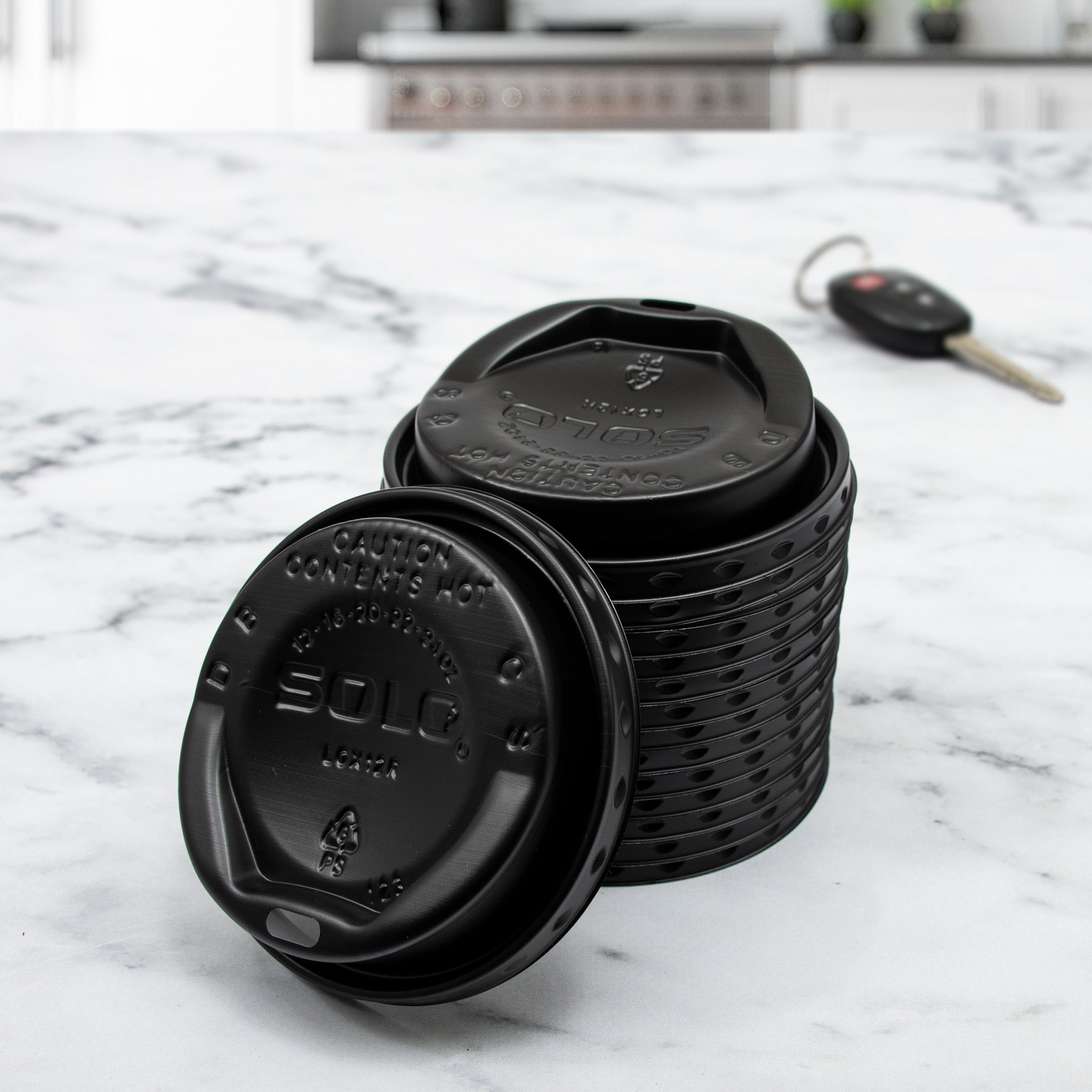 lid Dart® Trophy® Plus™ Lid Dome 3.53X0.9 IN HIPS Black For 12-24 OZ