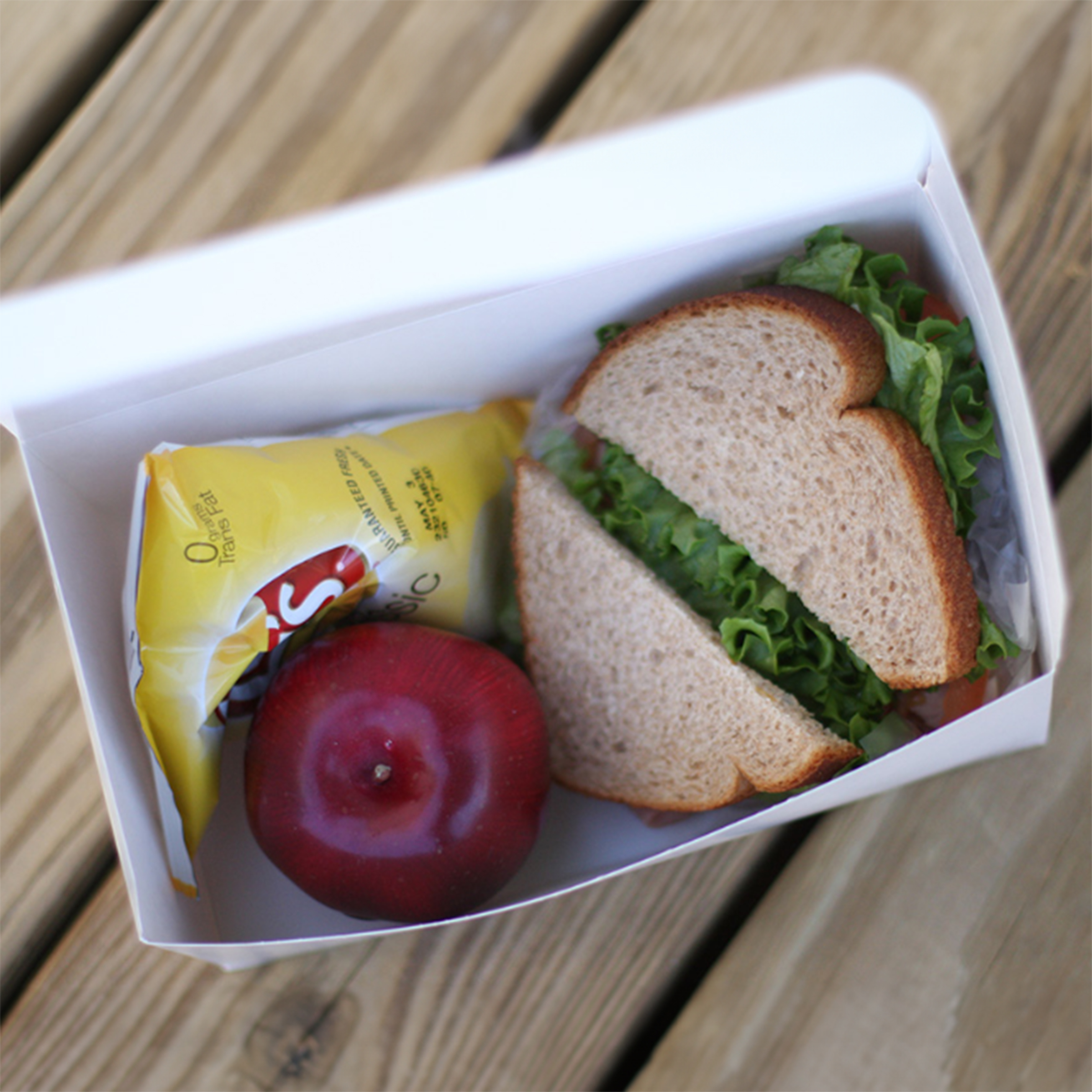 Lunch Take-Out Box 9X5X4 IN SBS Paperboard White Rectangle Tuck