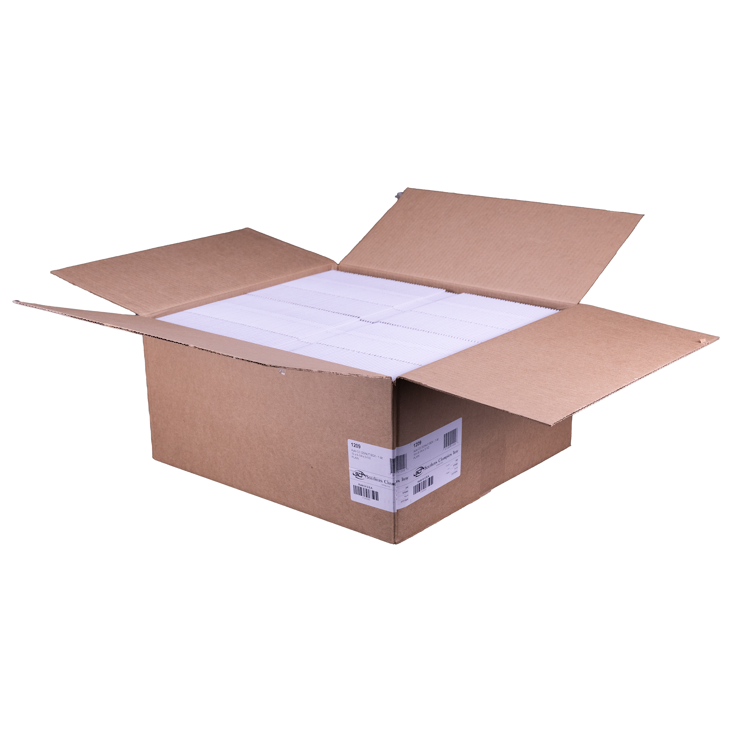 Donut Box 10X6.25X3.5 IN Clay-Coated Kraft Board White Rectangle