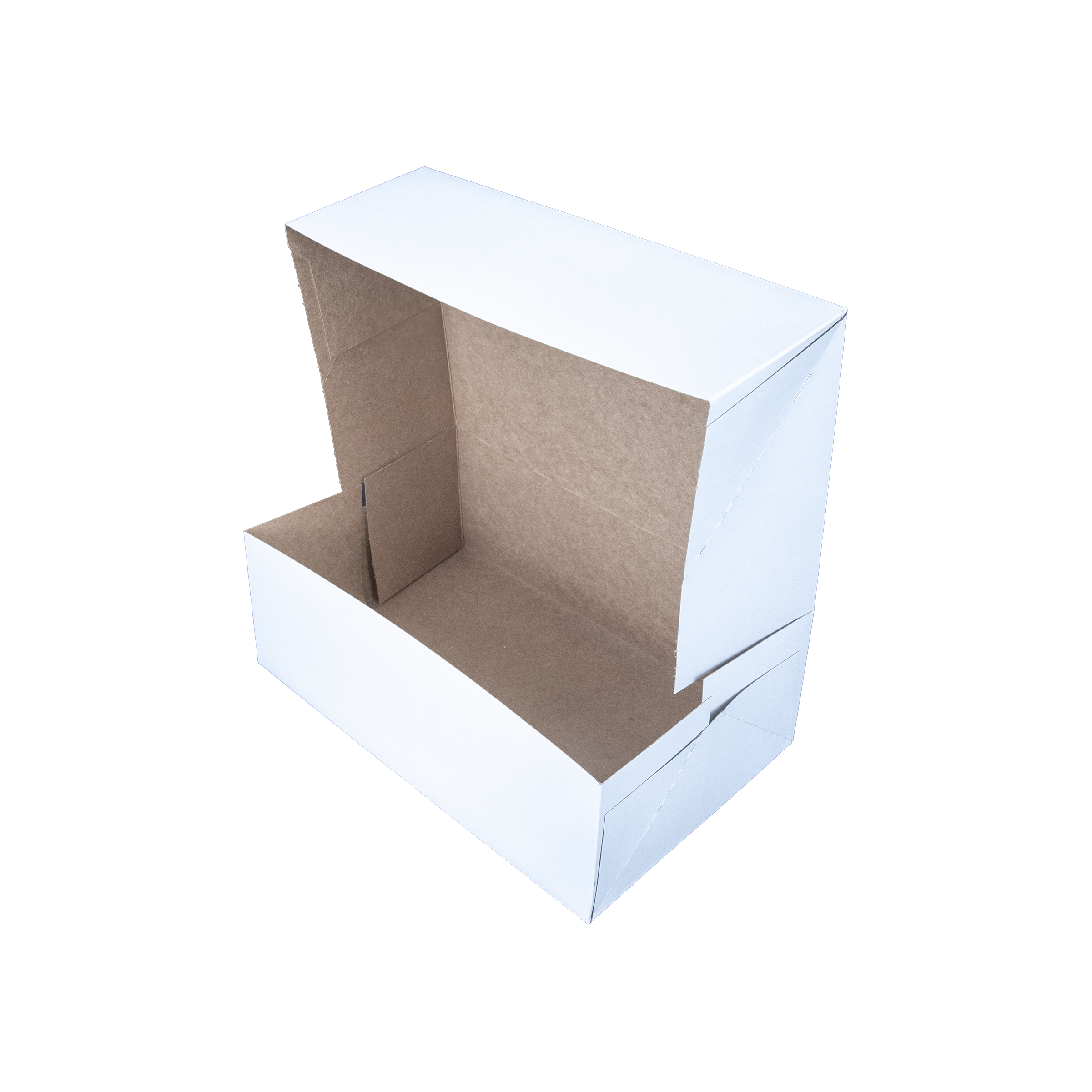 Donut Box 10X6.25X3.5 IN Clay-Coated Kraft Board White Rectangle