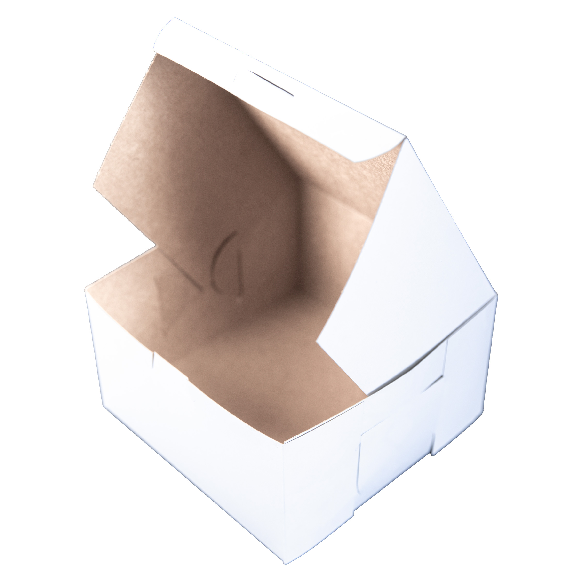 Bakery Box 7X7X4 IN Clay-Coated Kraft Board White Kraft Square