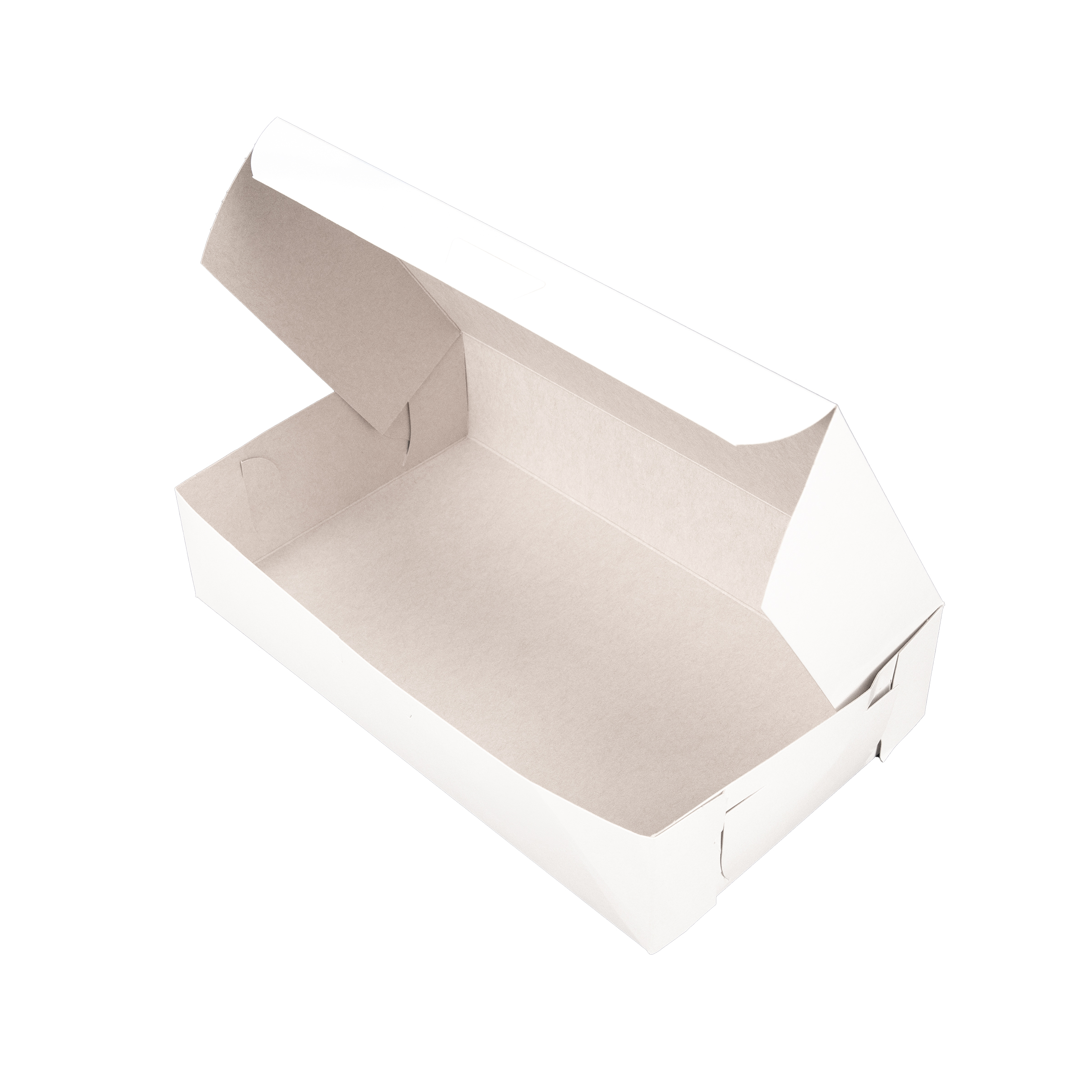 Bakery Box 10X6X2.25 IN Clay-Coated Kraft Board White Kraft