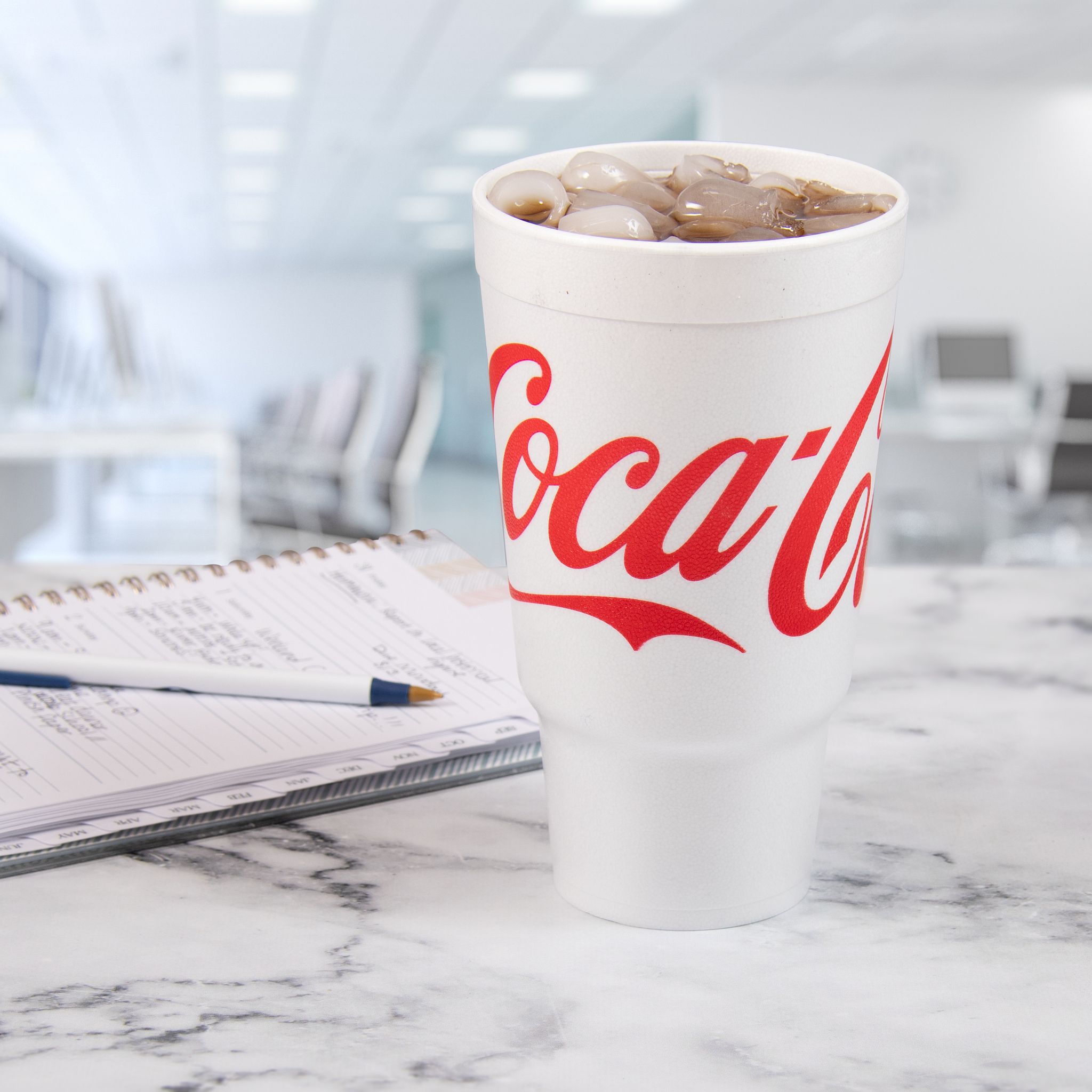 Dart® J Cup® Cup Insulated 32 OZ EPS White Red Coca-Cola® Stock