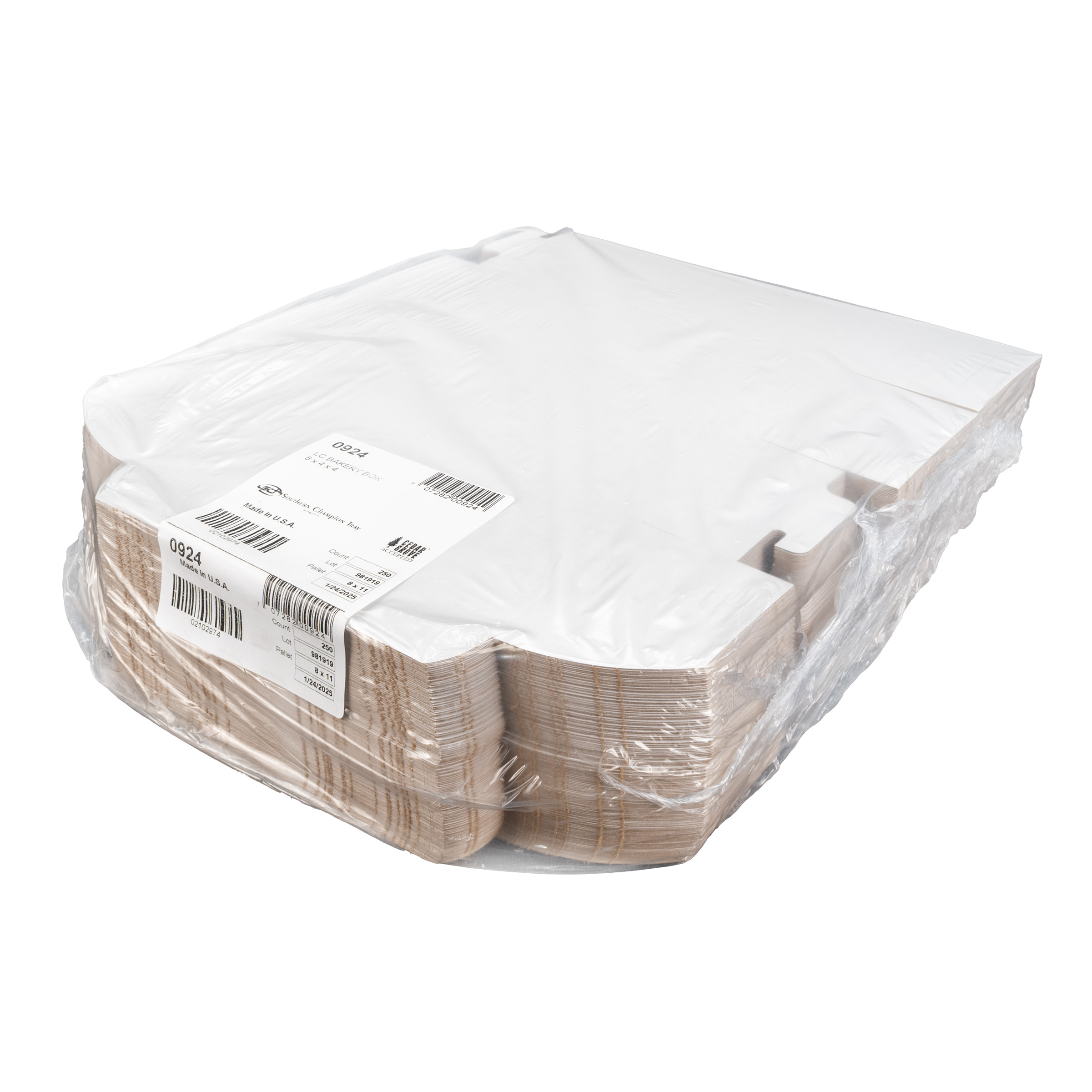 Babka Cake Loaf Box 8X4X4 IN Clay-Coated Kraft Board White Kraft