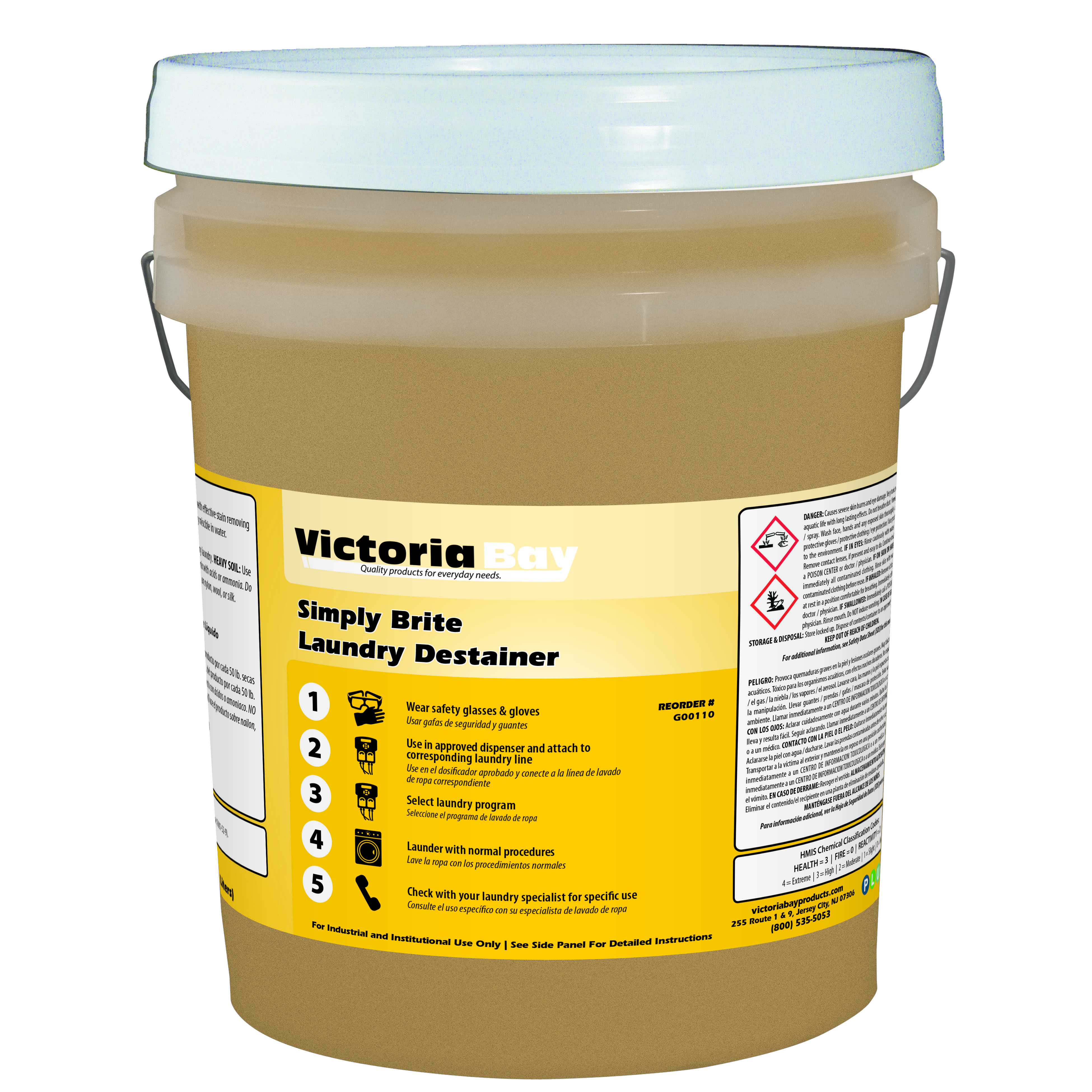 Victoria Bay Simply Brite Laundry Destainer 5 GAL 1/Pail