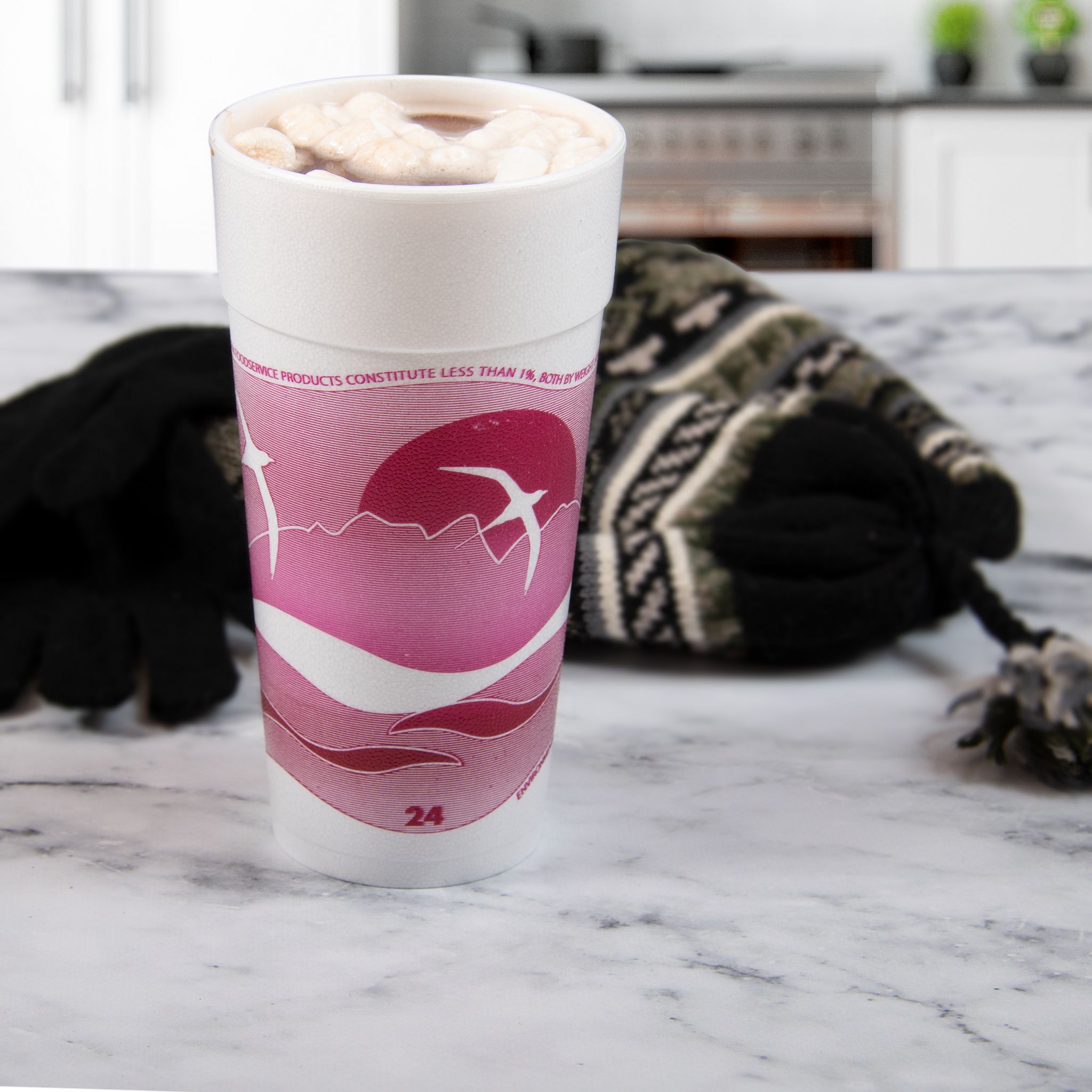 Dart® J Cup® Cup Insulated 24 OZ EPS Mauve White Horizon® 20 Count