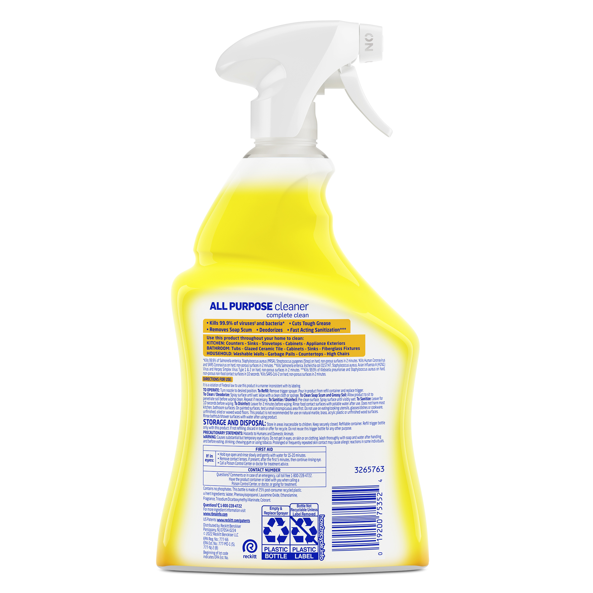 Lysol® Lemon All Purpose Cleaner Disinfectant 32 FLOZ Multi