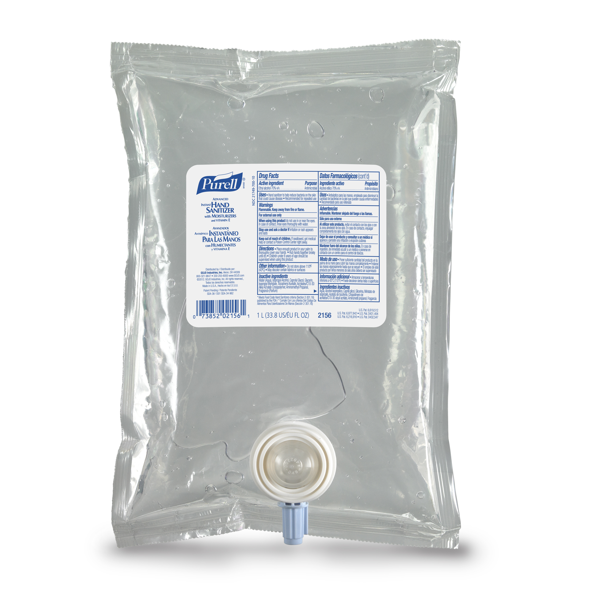 Purell® Hand Sanitizer Gel 1000 mL 6X9X1.75 IN Advanced For NXT