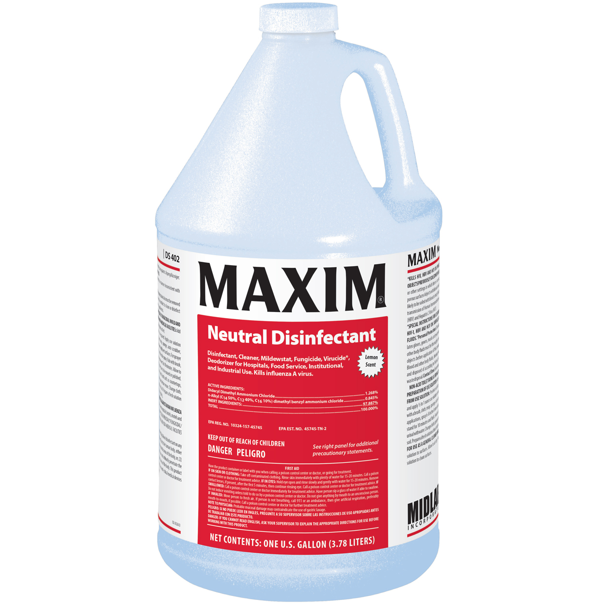 高品質海外liquid1ml Maxim® Lemon One-Step Disinfectant 1 GAL Multi Surface Neutral