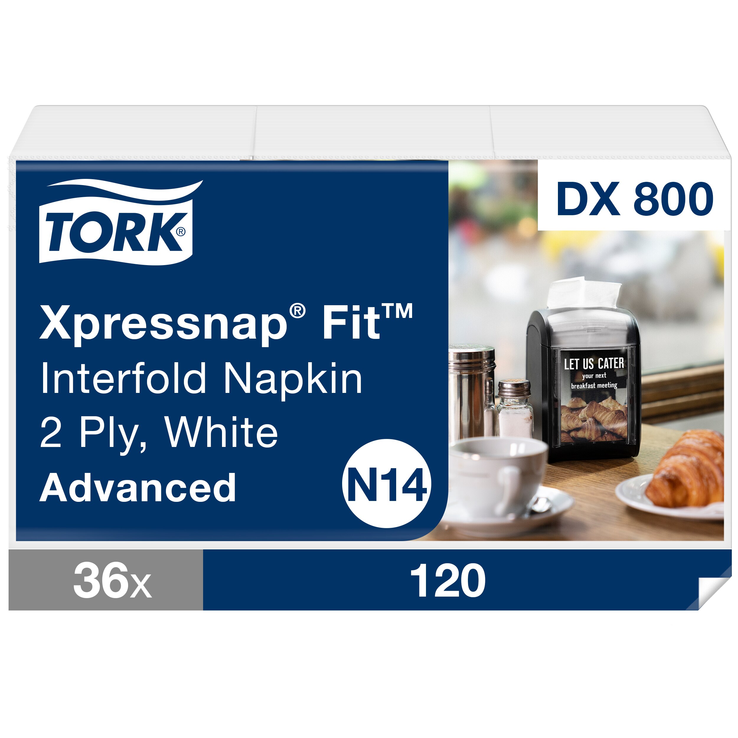 Tork Xpressnap Fit® Dispenser Napkins 8.39X6.5 IN 4.21X3.27 IN