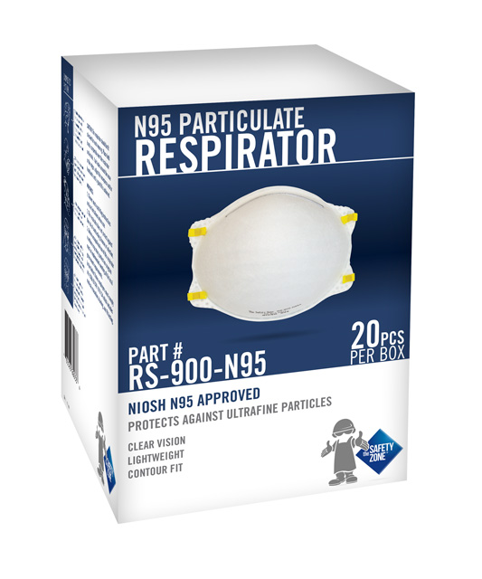 N95 Respirator OS White Polyester PP No Valve 20/Box | Imperial Dade