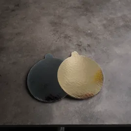 記念硬貨セット Cake Board Foil-Lined Paper Gold Black Round With Tab 500