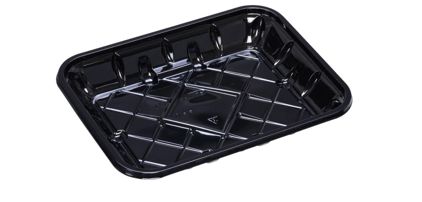 4P Meat Tray RPET Black 480/Case | Imperial Dade