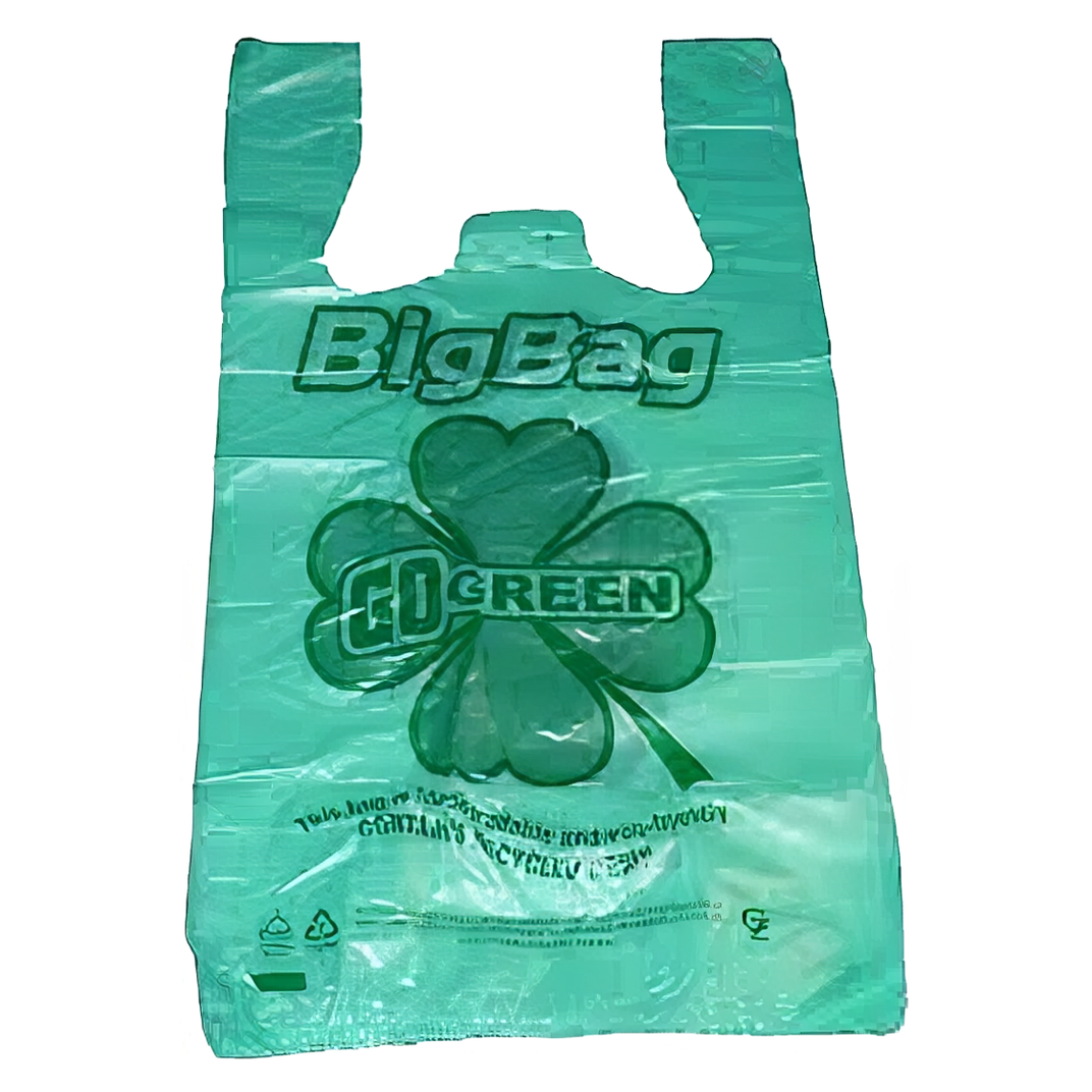 Bag 12X7X22 IN 1/7 Plastic 15MIC Green Go Green Shamrock T-Sack