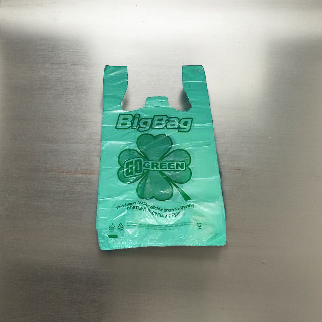 Bag 12X7X22 IN 1/7 Plastic 15MIC Green Go Green Shamrock T-Sack