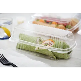 Hoagie & Sub Take-Out Container Hinged With Dome Lid 9.3X4
