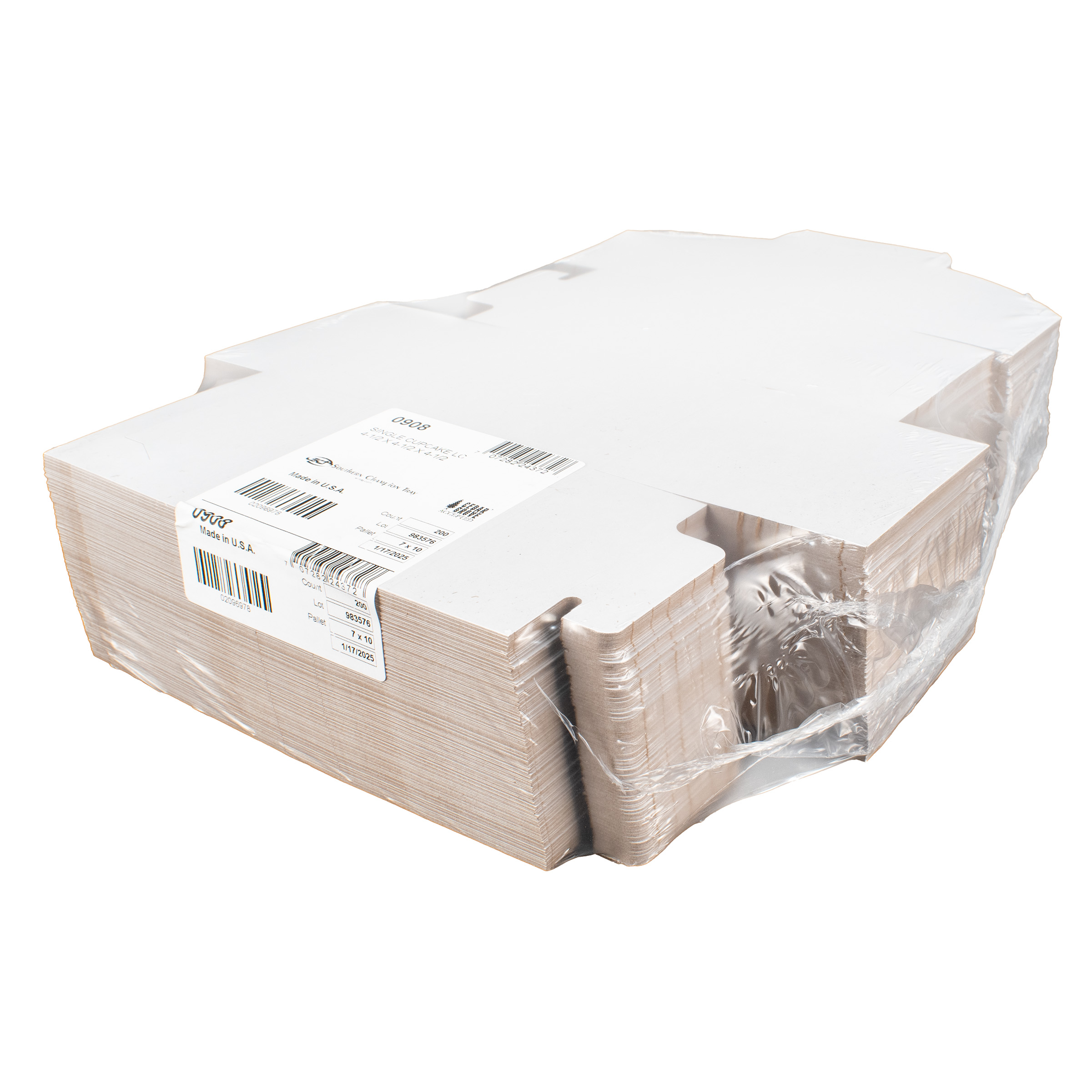 Bakery Box 4.5X4.5X4.5 IN Clay-Coated Kraft Board White Kraft