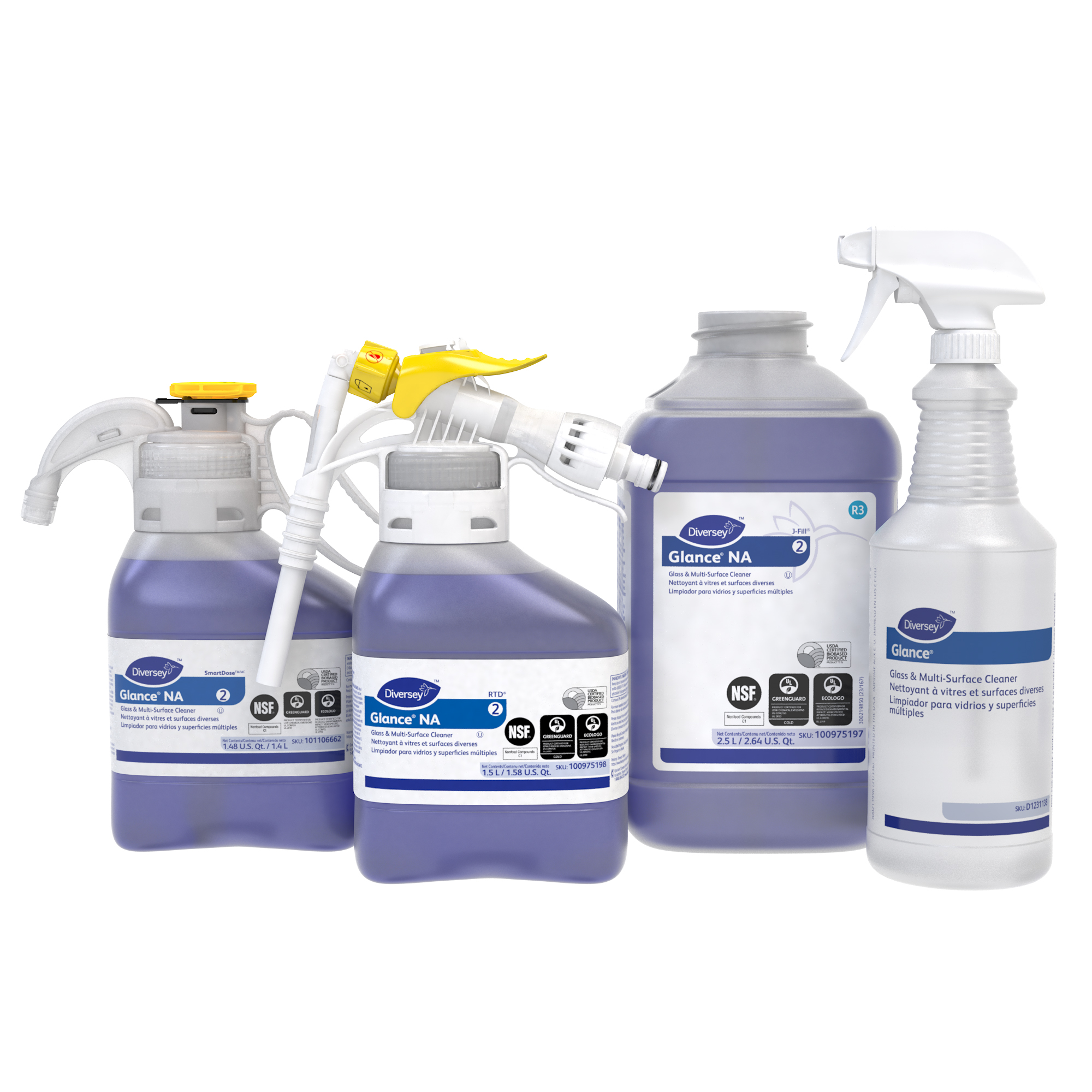 Glance® NA Odorless Window & Glass Cleaner 1.5 L Multi Surface