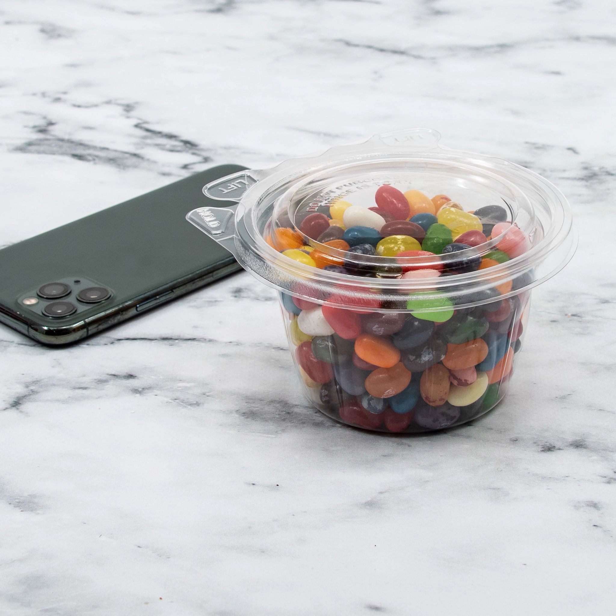 Dart® Safeseal™ Snack Deli Container Hinged With Flat Lid 8 OZ PET
