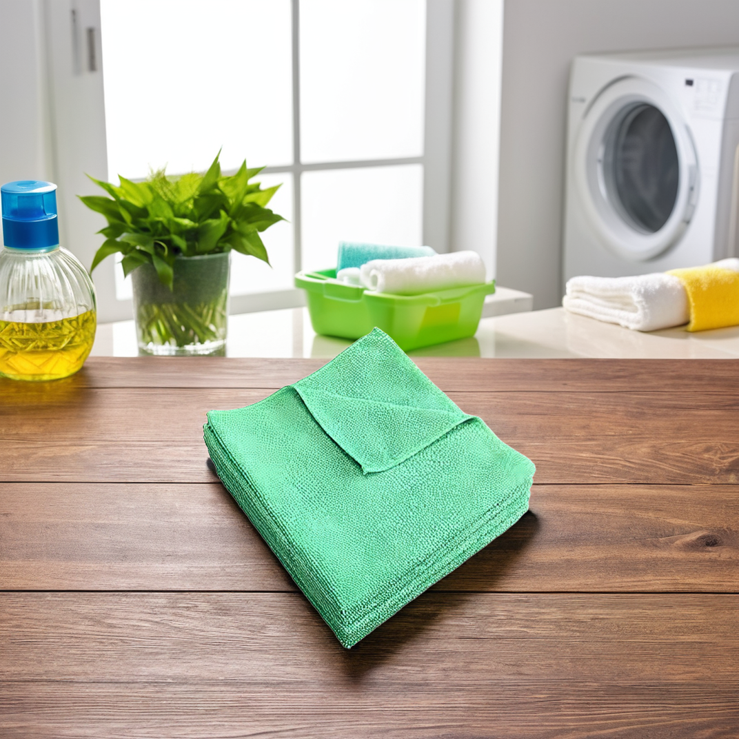Cleaning Towel 16X16 IN Microfiber Green 1/Dozen | Imperial Dade