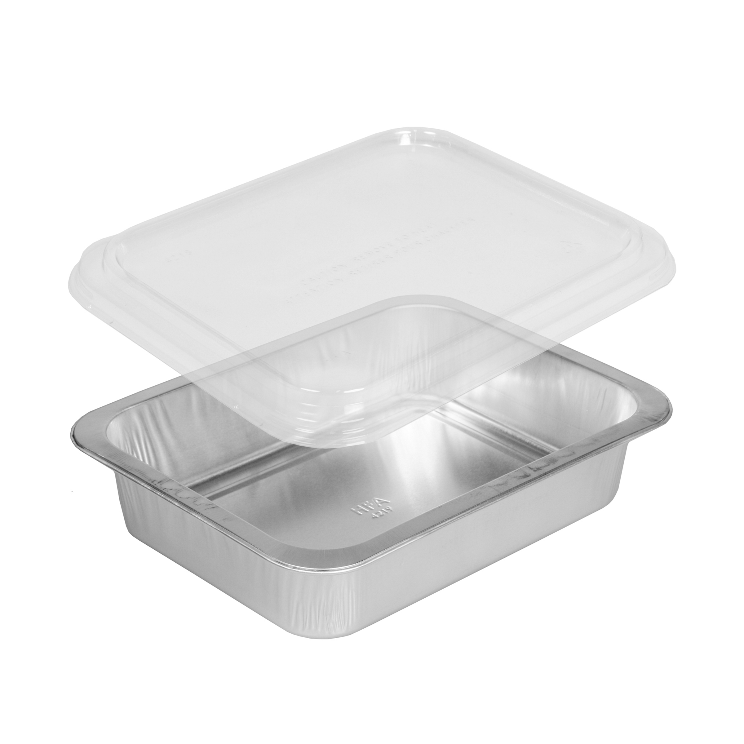 Take-Out Container Base & Lid Combo With Dome Lid 46 OZ Aluminum