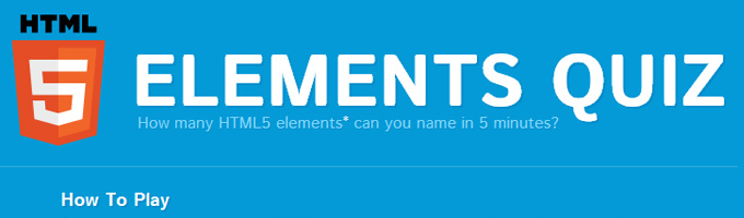 HTML5 Elements Quiz