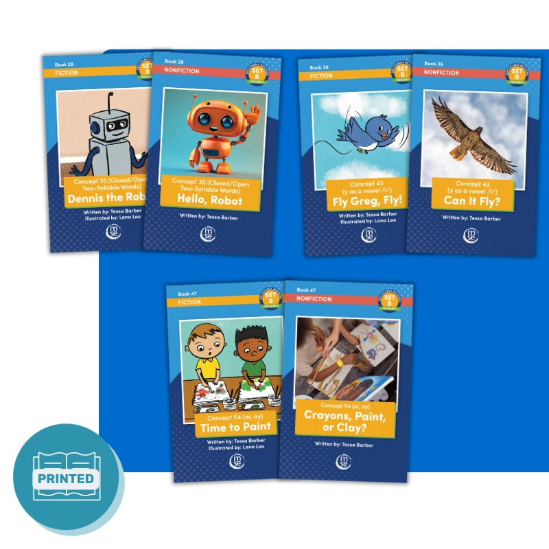 OG Plus Decodable Readers Set B Fiction Vol. 2 and Nonfiction Vol. 1 - Printed