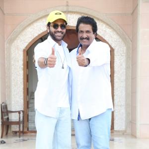 Actor Sharwanand Casual Style with Sunglasses and Yellow Cap