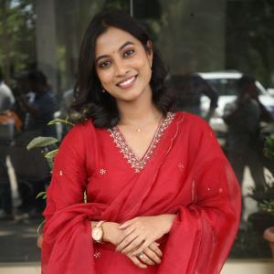 Actress Vishika Shines In Elegant Red Traditional Look
