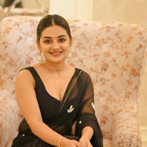 Actress Esther Anil Shines In Stylish Black Saree Look
