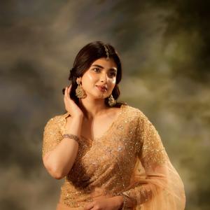 Pragya Nagra Looks Elegant In Golden Ethnic Style