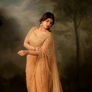 Pragya Nagra Looks Elegant In Golden Ethnic Style
