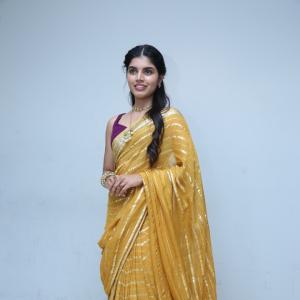 Actress Gayathri Ramana Shines in Yellow Saree with Golden Stripes – Traditional Beauty Captured