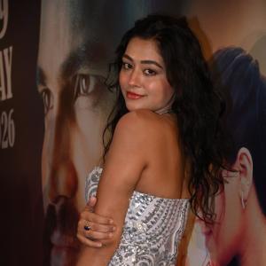 Actress Kajal Tiwari Dazzles In Silver Embellished Outfit