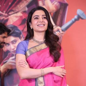 Actress Samantha shines in elegant pink saree at public event appearance
