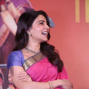 Actress Samantha shines in elegant pink saree at public event appearance