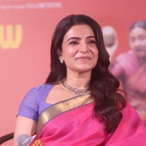 Actress Samantha shines in elegant pink saree at public event appearance