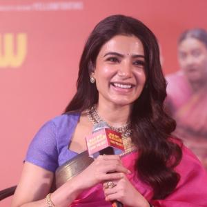 Actress Samantha shines in elegant pink saree at public event appearance