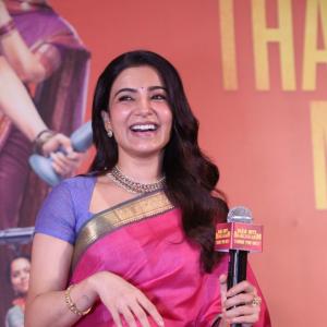 Actress Samantha shines in elegant pink saree at public event appearance
