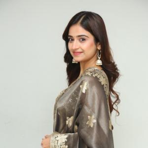 Actress Shaili Chowdary Elegant Festive Look in Designer Grey Saree