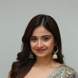 Actress Shaili Chowdary Elegant Festive Look in Designer Grey Saree