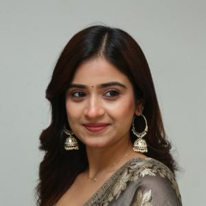 Actress Shaili Chowdary Elegant Festive Look in Designer Grey Saree