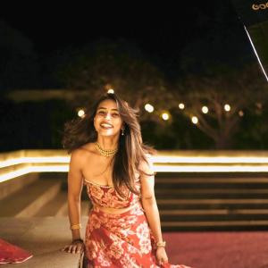 Sapthami Gowda Stuns in Elegant Floral Lehenga
