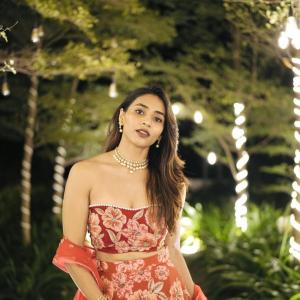 Sapthami Gowda Stuns in Elegant Floral Lehenga