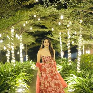 Sapthami Gowda Stuns in Elegant Floral Lehenga